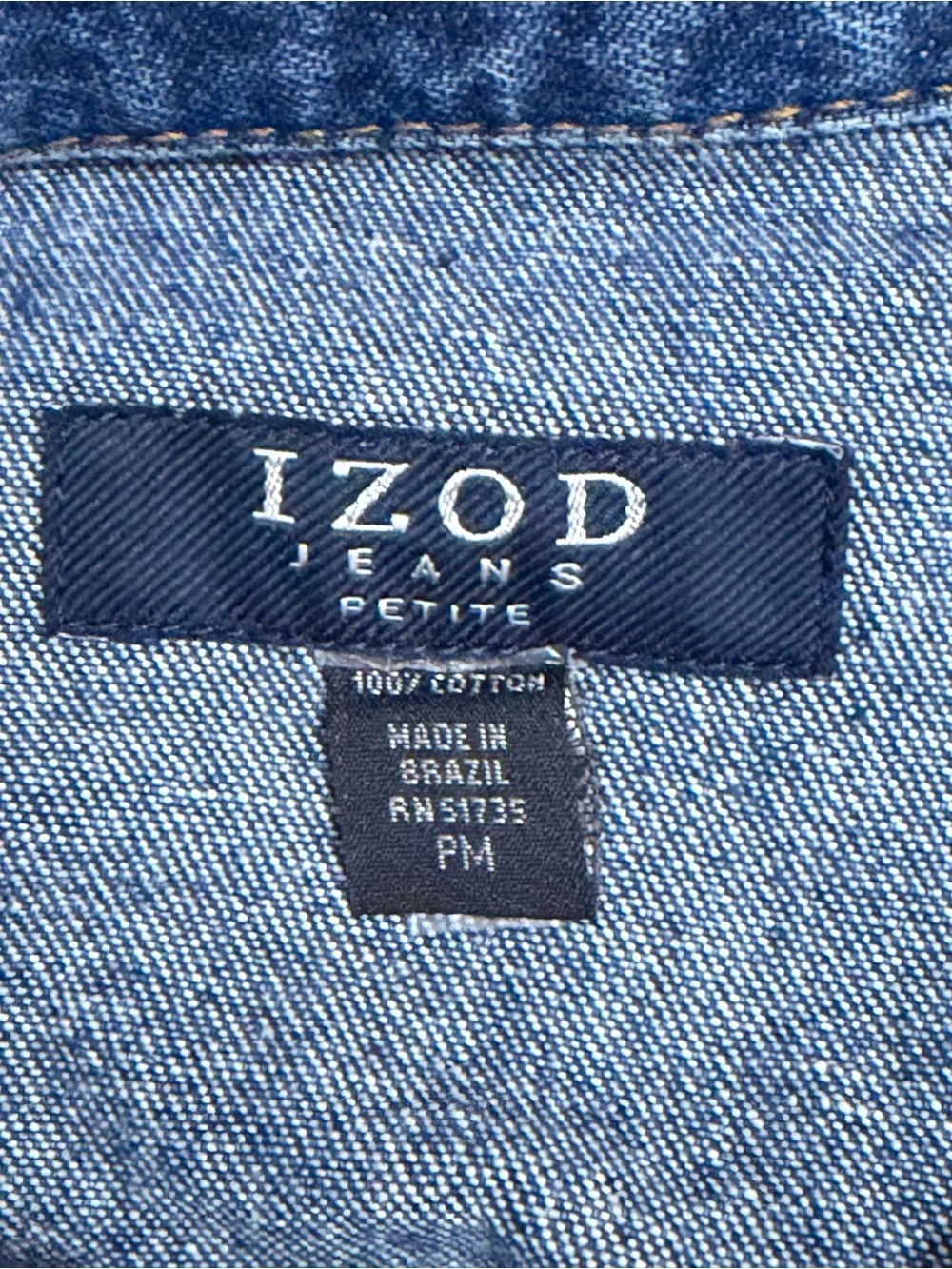 Classic Izod Blue Denim Jean Jacket